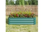 Fioriera Flieks Senza Base, Fioriera In Acciaio Zincato, Letto Rialzato Da Giardino 120X60X30Cm, Verde