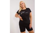 Relevance T-Shirt Donna A Maniche Corte Temisby Nero Taglia Unica