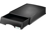 Leitz 5210-00-95 5210 Vassoio Per Lettere Plus Con Cassetto, A4, Polistirolo, Nero