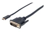 Manhattan Usb Typ C Auf Dvi-Adapterkabel 2M Schwarz