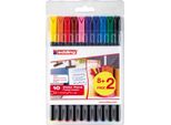 Edding 41-1200-10-999 Penna In Fibra 1200 Colourpen Bts (8+2), 1 Mm, Assortiti, 10 Pezzi