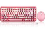 Perixx PERIDUO-713 Pink De Funk Tastatur, Maus-Set Deutsch, Qwertz Pink, Rosa (11713)