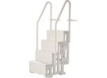 Scala Per Piscina Bianca A 4 Gradini - Con 2 Corrimano - Portata 181 Kg - Per Piscine Da 122-137 Cm
