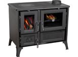 Kaminofen mit Backfach und Herdplatte 4013 Schwarz Holzofen 8 kW Holz Ofen Mehrfachbelegung Kamin Heizofen Küchenherd