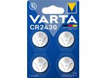 Varta CR2430, Batteria Monouso, CR2430, Alcalina, 3 V, 4 Pezzi, Blu, Acciaio