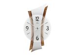 Ams 9401 Orologio Da Parete Al Quarzo Moderno In Legno Curvato Argento Con Metallo E Vetro