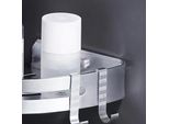 Punch Free Shower Storage Rack Scaffali D'angolo Per Il Bagno In Lega Di Alluminio Per La Casa Argento Triangolare