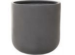 Vivanno Vaso Da Fiori In Fibra Di Vetro Chico Rotondo, Grigio Cemento Design Cemento - 40X40 Cm