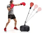 Costway Punching Ball 140-158Cm Regolabile In Altezza, Set Di Sacco Da Boxe Autoportante, Punching Ball In Piedi Con Supporto Riempibile, Set Da Boxe