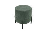 Rebecca Mobili Sgabello Daikon 43,5X38X38 Tessuto Poliestere Acciaio Verde Scuro Nero Moderno