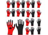 Rosfix Set Di Guanti Da Lavoro, Taglia L/10 – 10 Paia, Poliestere, Rivestimento In Lattice, Rosso/Nero | Protezione, Comfort, Edilizia, Montaggio