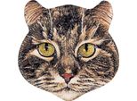 Gatto Magnete Clayre & Eef 7X7 Cm In Ceramica Marrone