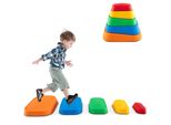 Costway Pietre Per Bambini, Set Di 5 Pietre Antiscivolo Per Bambini, Giocattolo Sensoriale Per Bambini Per Promuovere Una Capacità Di Carico Fino A 80 Kg