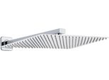 Joho Soffione Doccia Braccio Parete-Soffione Pioggia Acciaio Inox Docce Fisse Getti Silicone Anticalcare Rettangolare 35X25 Cm, Braccio 37 Cm, Cromo