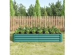 Fioriera Flieks Senza Base, Fioriera In Acciaio Zincato, Letto Rialzato Da Giardino 180X90X30Cm, Verde
