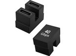 Inf Adattatore TYPE-C Femmina A TYPE-C Femmina A U, 2 Pezzi, Alluminio