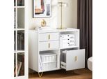 Sobuy ASK11-W Armadio Per Archiviazione Tavolo Per Stampante Supporto Per Stampante Armadio Per Archiviazione Armadio Per Ufficio Comodino Tavolo Per Divano Tavolino Bianco Wd Circa 80X75X40Cm