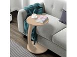 Tavolino 'Holeby' Tavolino A C Con Rotelle Rotondo 56 X Ø 38 Cm Cappuccino
