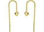Paar OhrhäNger Firetti "Schmuck Geschenk Gold 375 Ohrschmuck Ohrringe Herz", Gold (Gelbgoldfarben), Ohrringe, Damen, Gelbgold 375
