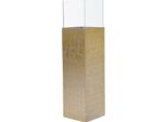 Vivanno Lanterna In Alluminio Composito Candela Rettangolare, Effetto Foglia D'oro Lucido - 25X25X100 Cm