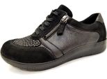 WaldläUfer M-Ira, Scarpa Sportiva Da Donna Con Lacci In Nero, Misura 4