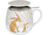 KöNitz 1151432448 Tazza Con Setaccio E Coperchio 400 Ml - Tè Per Te - Indovina Quanto Ti Amo / Tazza Da Tè