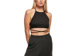 Urban Classics Donna - Top Cropped A Costine Schwarz - S