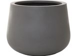 Vivanno Vaso Da Fiori In Fibra Di Vetro Girar Rotondo, Grigio Cemento Design Cemento - 36X27 Cm
