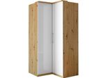 Armadio Angolare Optima 109X64X216Cm Bianco Lucido A 2 Ante