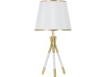 Mauro Ferretti Lampada Da Tavolo Triply E27 Ø 28X57 Cm Bianco Oro