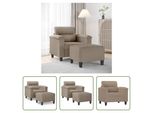The Living Store Poltrona Con Poggiapiedi Taupe 60 Cm In Tessuto Microfibra