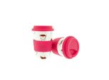 Set Di 10 Tazze Da Caffè Da Portare Via, Tazza Da Caffè In Porcellana Con Coperchio 250Ml Rosa