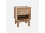 Comodino Con 1 Cassetto Effetto Legno E Canna I Sweeek