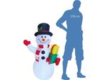Pupazzo Di Neve Gonfiabile Illuminato Con Regali 124 Cm