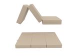 Pokar Materasso Pieghevole 3 Pezzi Materasso Pieghevole Per Ospiti Letto Da Campeggio Letto Pieghevole, Dimensioni:120 X 195 X 15 Cm, Colore:Beige
