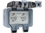 Presa Da Esterno Jayseuw Presa Da Giardino Presa Da Esterno IP66 16A Impermeabile Antipolvere Presa Da Parete 2 Fori Con Interruttore