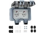 Clanmacy Presa Da Esterno Presa Da Giardino Presa Da Esterno IP66 16A Impermeabile Antipolvere Presa Da Parete 2 Fori Con Interruttore