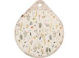 Tappetino In Vetroceramica Clayre & Eef 20X23 Cm Beige Fiori