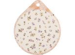 Tappetino In Ceramica Clayre & Eef 20X23 Cm Beige Fiori