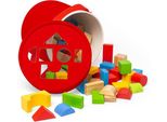 Bigjigs Toys Primi Blocchi Di Legno E Seghetto Alternativo In Un Cestino