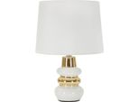 Lampada Da Tavolo Liara Di Mauro Ferretti E14 Ø 23X32 Cm Bianco Oro