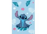 Coperta In Pile Per Neonati Lilo E Stitch Blu 100X150 Cm