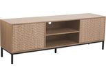 Mobile Porta Tv Rettangolare Con 2 Ante, L160 Cm, Legno Chiaro - Oviala Ketry