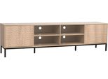 Mobile Porta Tv Rettangolare Con 2 Ante, L200 Cm, Legno Chiaro - Oviala Ketry