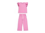 Mod Jeans | Abbigliamento Estivo Da Bambina - Viola - Con Maglietta Con Volant E Pantaloni Larghi - Comodo E Alla Moda Taglia 140, Età 10 Anni