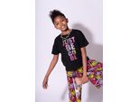 Mod Jeans | Set Estivo Per Bambina - T-Shirt E Pantaloni - Nero - Cotone - Comodo Ed Elegante Taglia 122, Età 7 Anni