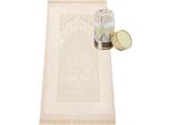 Tappeto Da Preghiera In Taffetà Con Scatola Regalo Crema 65 X 110 Cm Dimensioni - 65 X 110 Cm