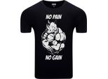 T-Shirt Da Uomo Con Stampa Di Appassionati Di Fitness No Pain, No Gain Nero Taglia Xl