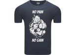 T-Shirt Da Uomo Con Stampa Di Appassionati Di Fitness No Pain, No Gain Grigio Scuro Taglia S