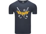 Diarbo T-Shirt Da Uomo Con Stampa Divertente Batman-Badman Grigio Scuro Taglia L